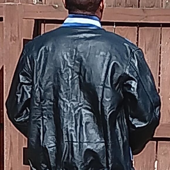 Phi Beta Sigma black leather jacket - Picture 3 of 5